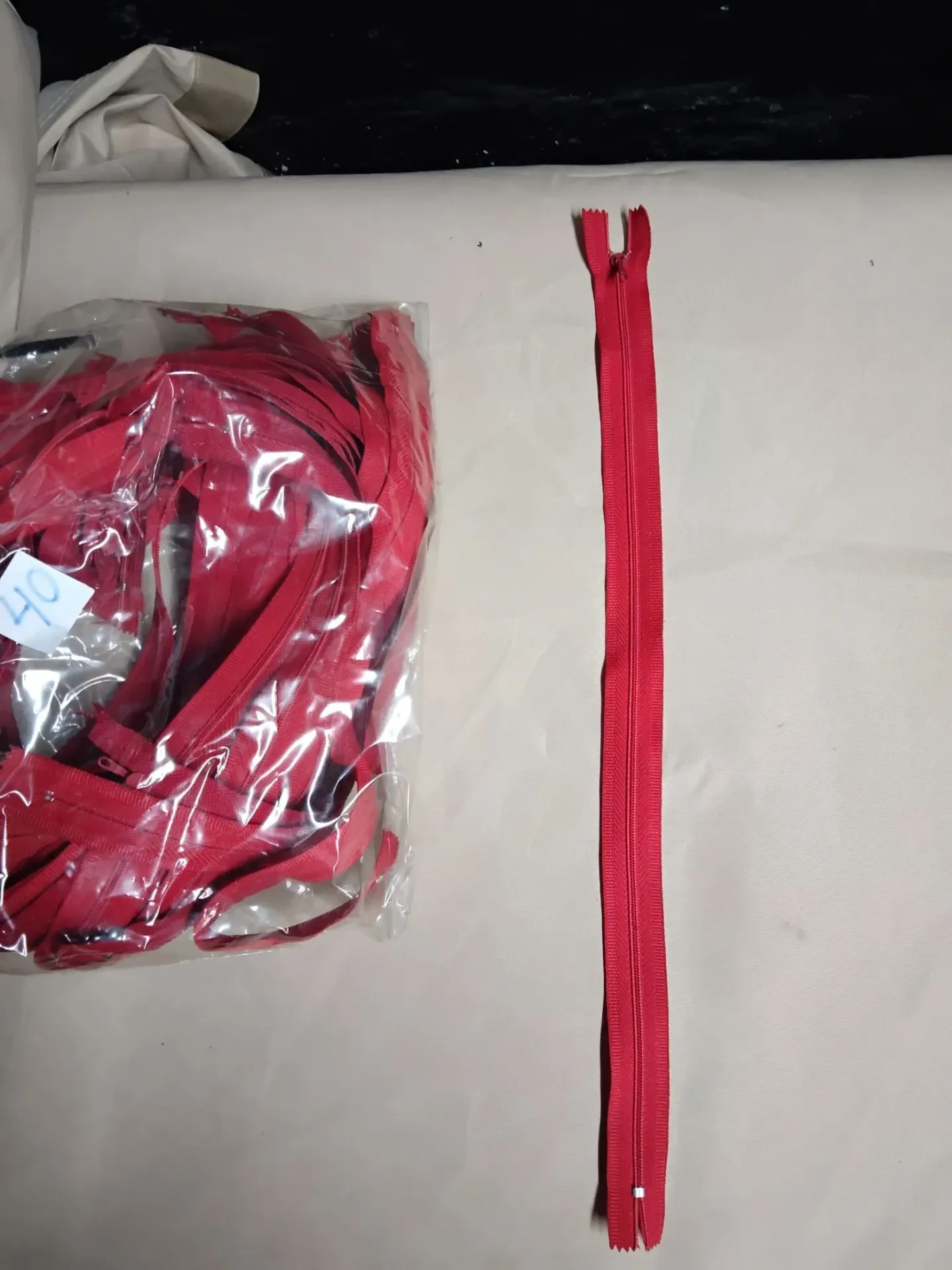 Cierre Plastico Comun N40 Rojo