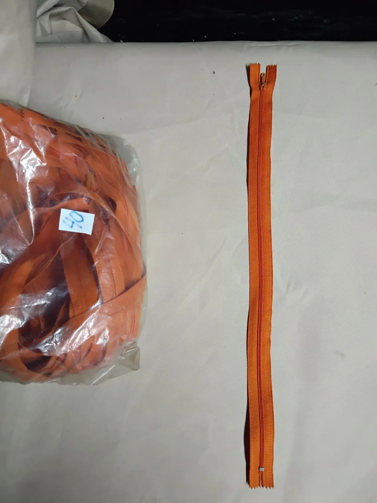 Cierre Plastico Comun N40 Naranja