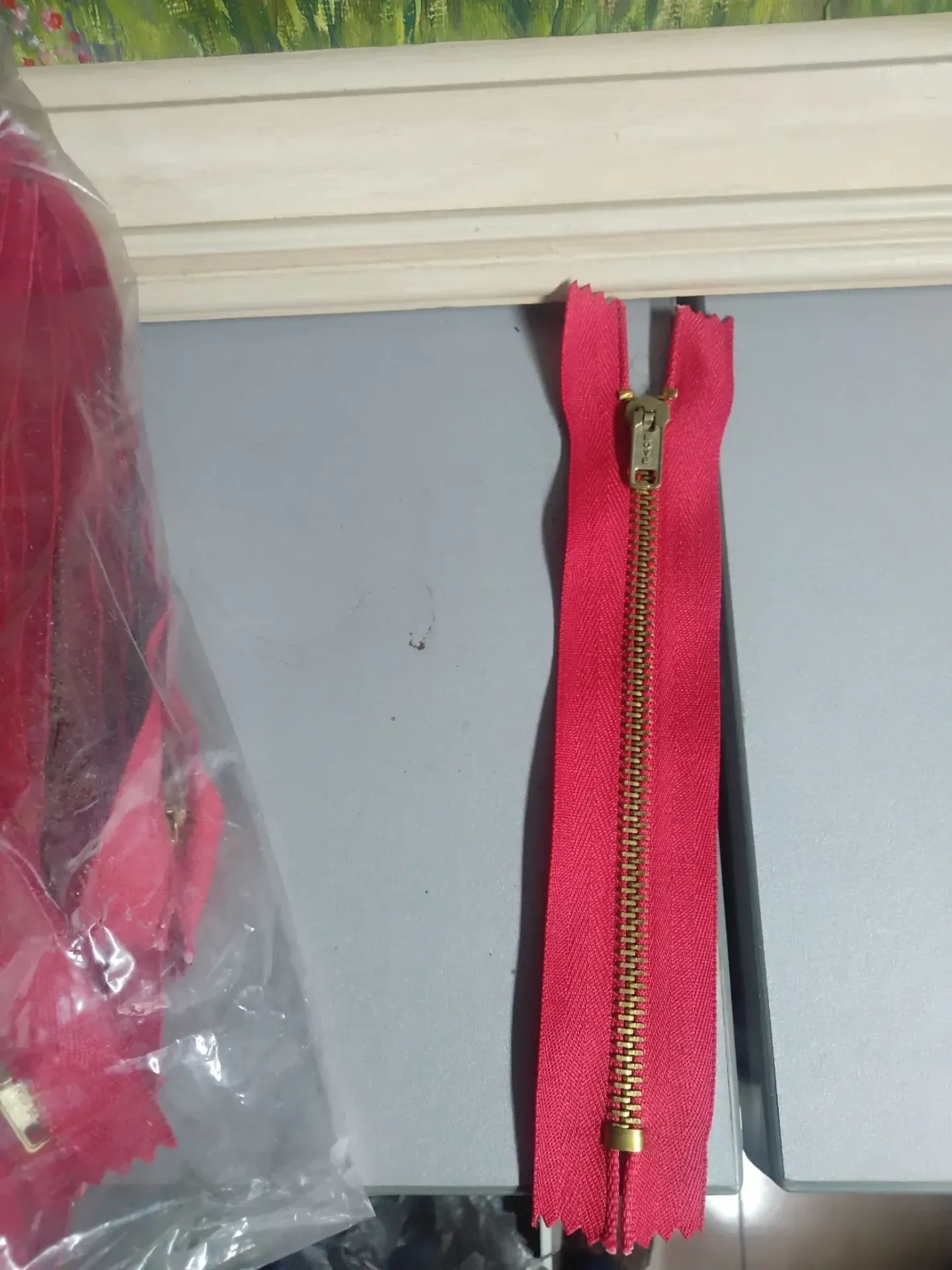 Cierre Bronce N16 Rojo