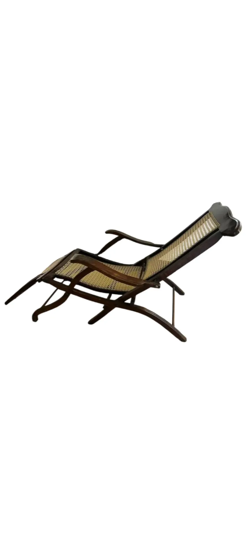 Sillon tipo reposera en madera y esterilla