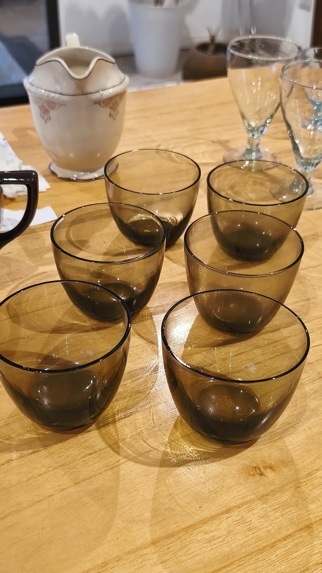 Set 6 vasos chicos oscuros