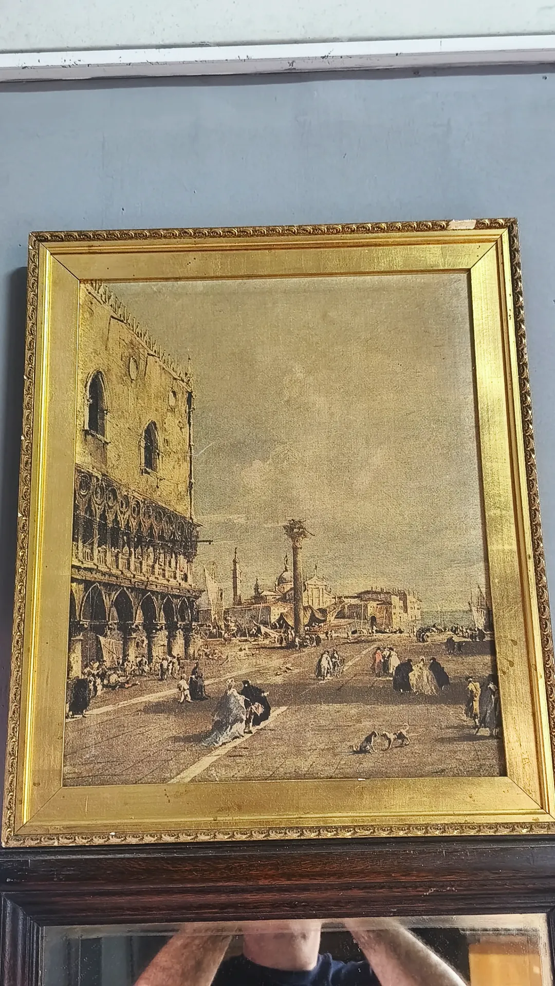 Cuadro antiguo en tela 45x54