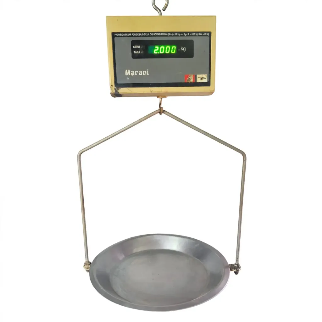 Balanza Electrónica Colgante Marani hasta 30 kg – Con Plato Metálico