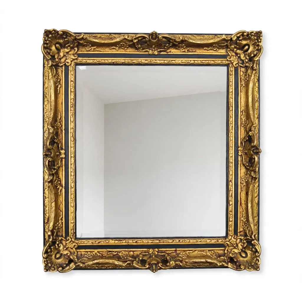 Espejo clásico dorado ornamentado 70 x 80 cm