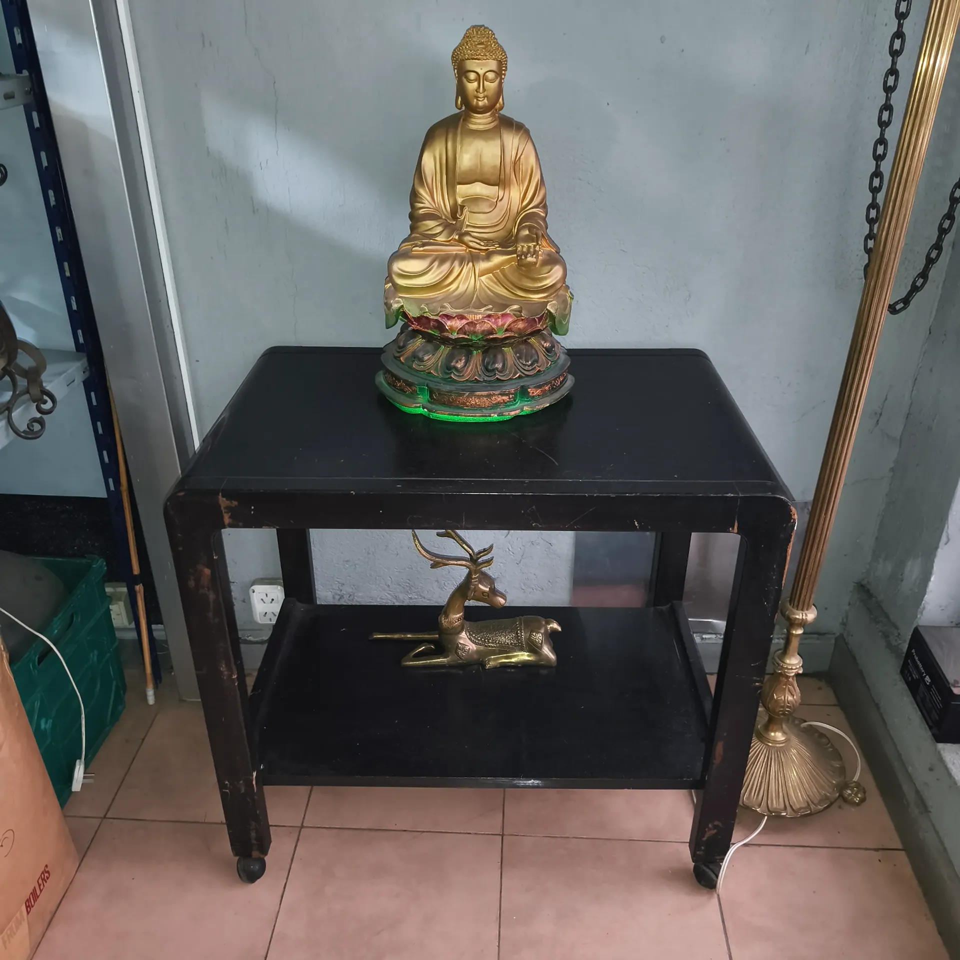Mesa auxiliar madera con ruedas