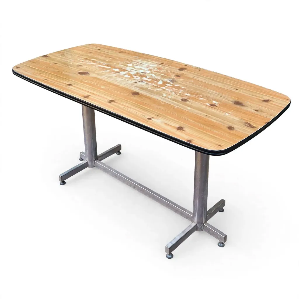Mesa de madera y estructura metalica - 1.40 x .75 m