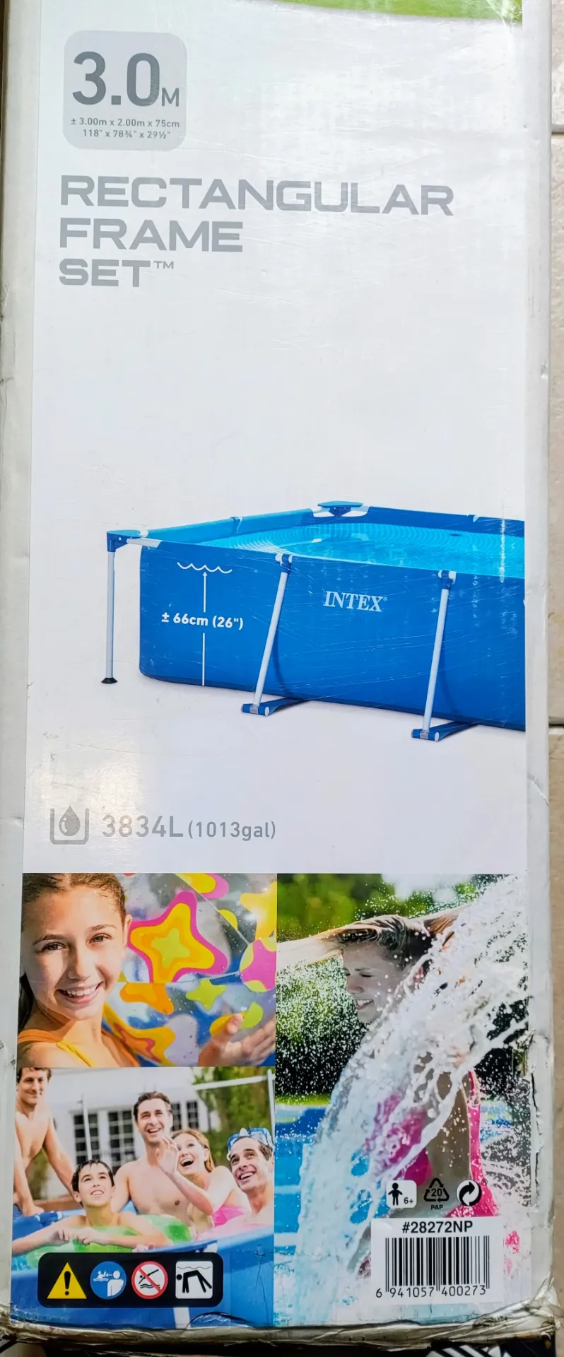 Pileta Estructural Intex Rectangular 3x2 mts (3.834 Litros)