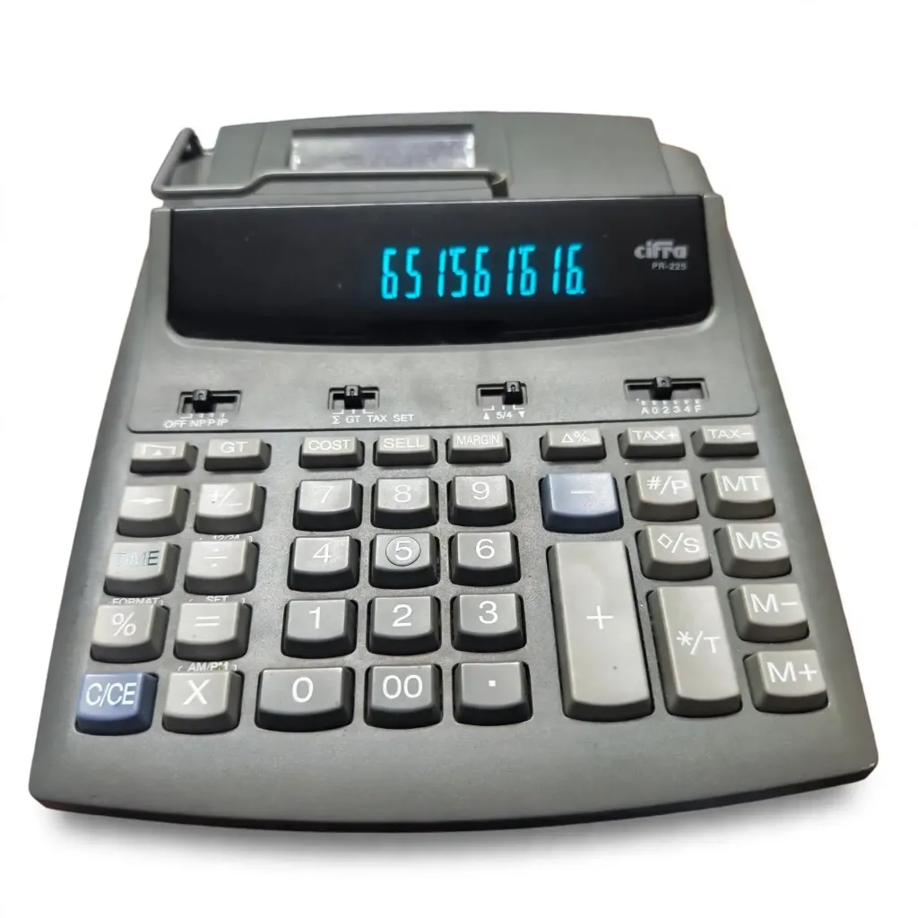 Calculadora de Escritorio Cifra PR-225 12 Dígitos con Impresora a 2 Colores