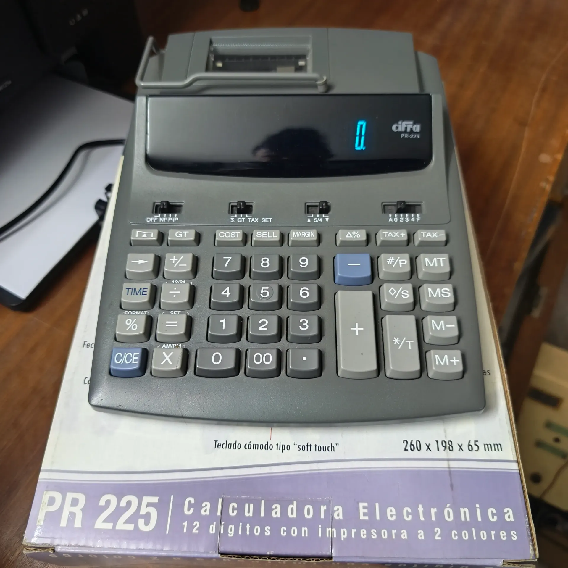 Calculadora de Escritorio Cifra PR-225 12 Dígitos con Impresora a 2 Colores