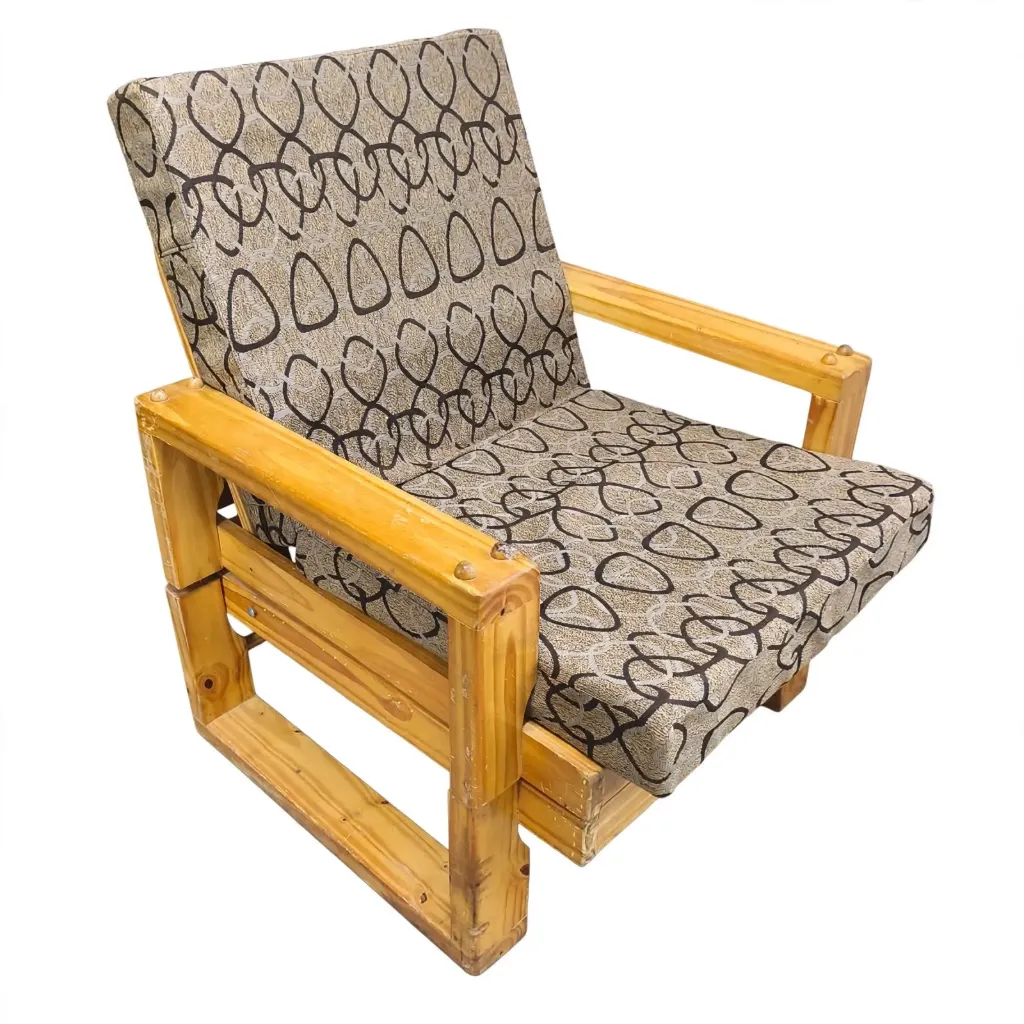 Sillón Sofá Cama Extensible de Madera de Pino – 1 Plaza