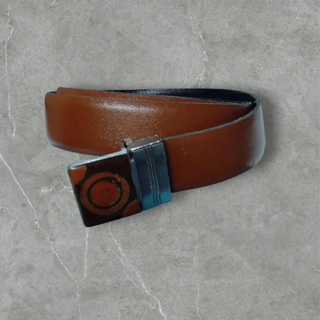 Cinturón de cuero económico reversible 110 cm