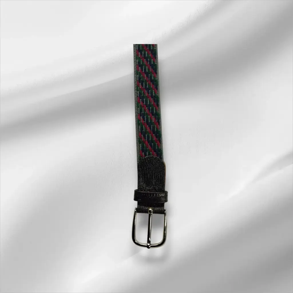 Cinturón tela y cuero 105 cm