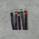 Cinturón tela sintética y cuero rojo/azul de 95 a 115 cm